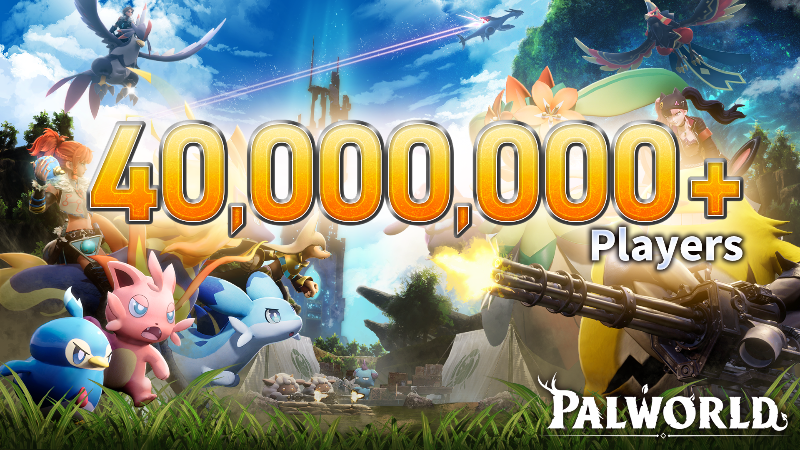 Palworld Surpasses 40 Million Players!